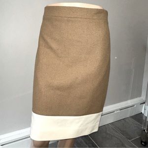 J. Crew | The Pencil Skirt Wool Blend Camel and Beige Two-Toned | Size 8